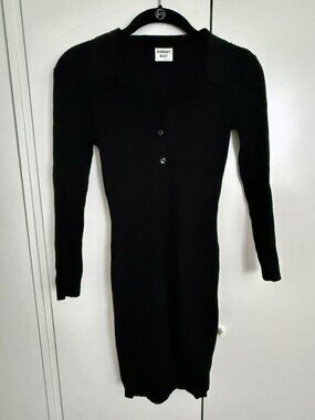 Aritzia Black Ribbed Dress
